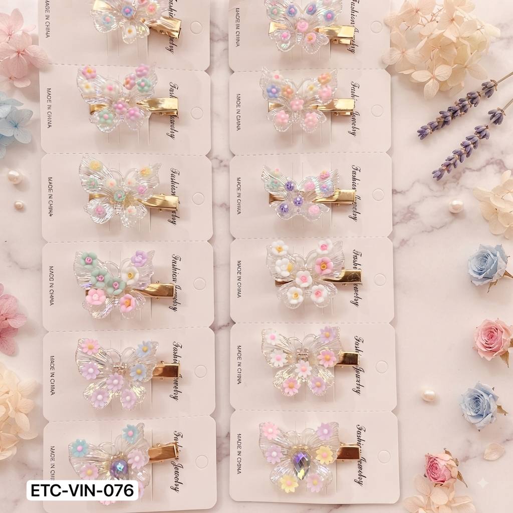 ETC-VIN-076 - Vincha mariposa con florcita x12
