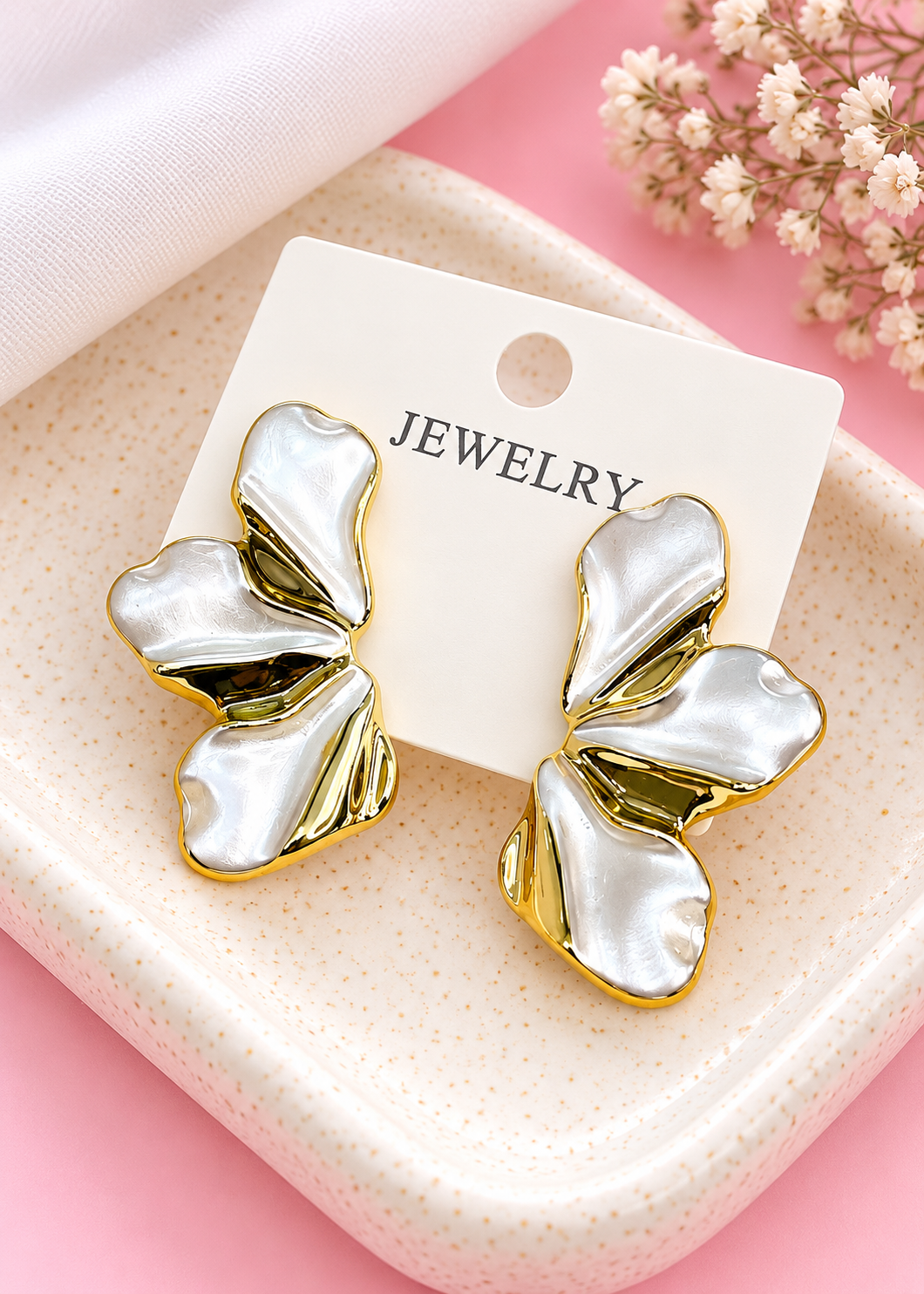 ETC-ARE-224 - PAR DE MAXI ARETES BI-COLOR #120