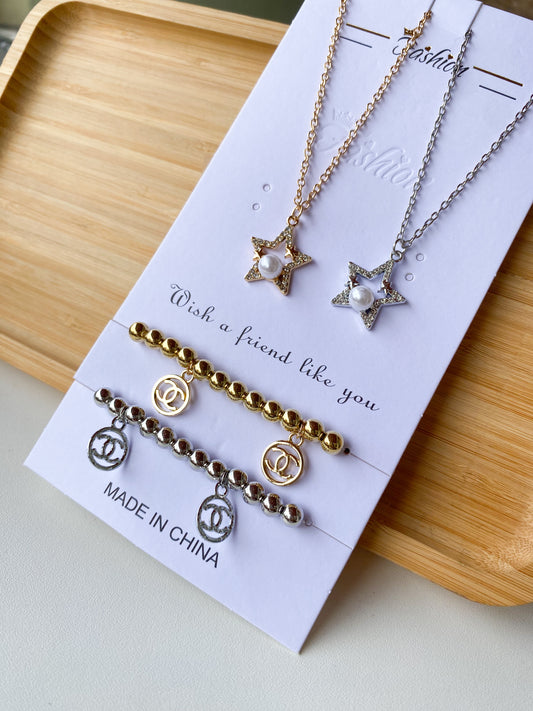 ETC-CAD-163 - COMBO DE MEJORES AMIGAS CADENA + PULERA