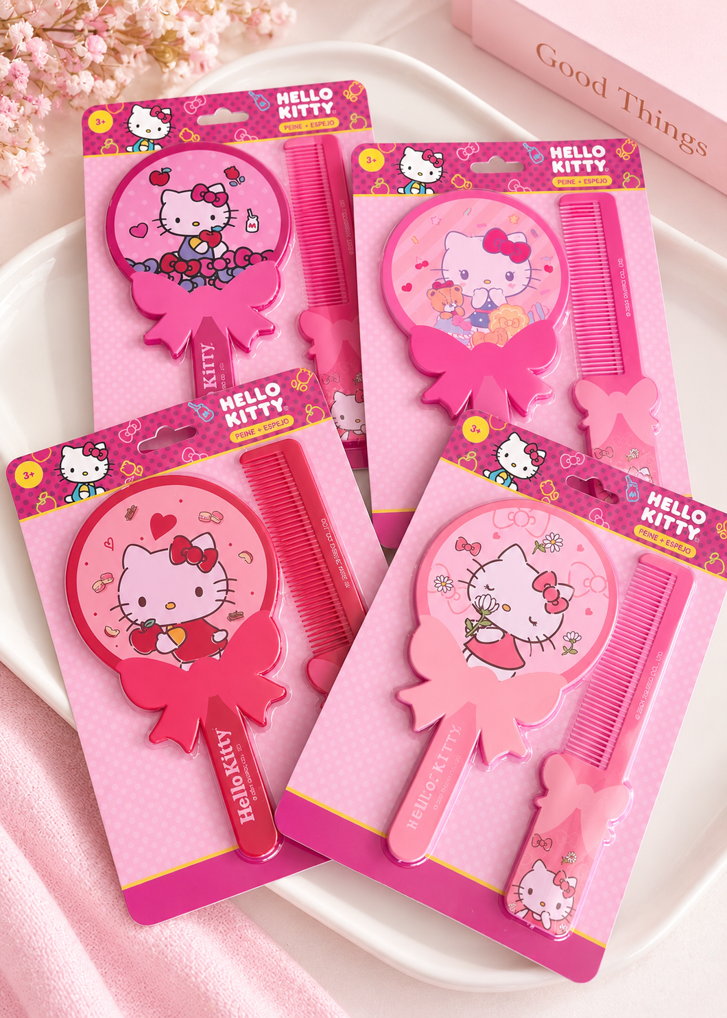ETC-ESP-011 - SET PEINILLA CON ESPEJO HELLO KITTY