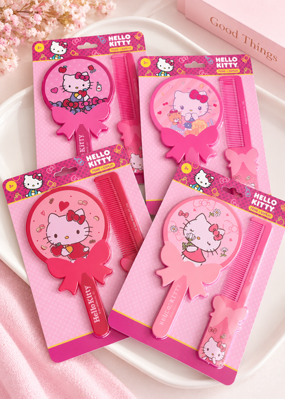 ETC-ESP-011 - SET PEINILLA CON ESPEJO HELLO KITTY