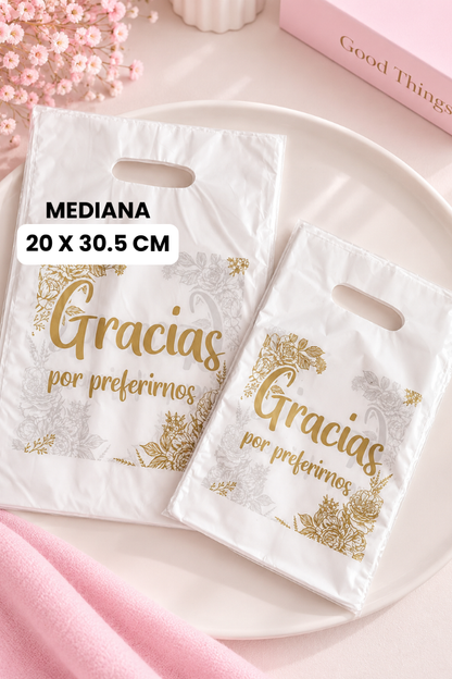 ETC-FUN-004 - FUNDA BOUTIQUE GRACIAS POR SU COMPRA - MEDIANA - 8 X 12