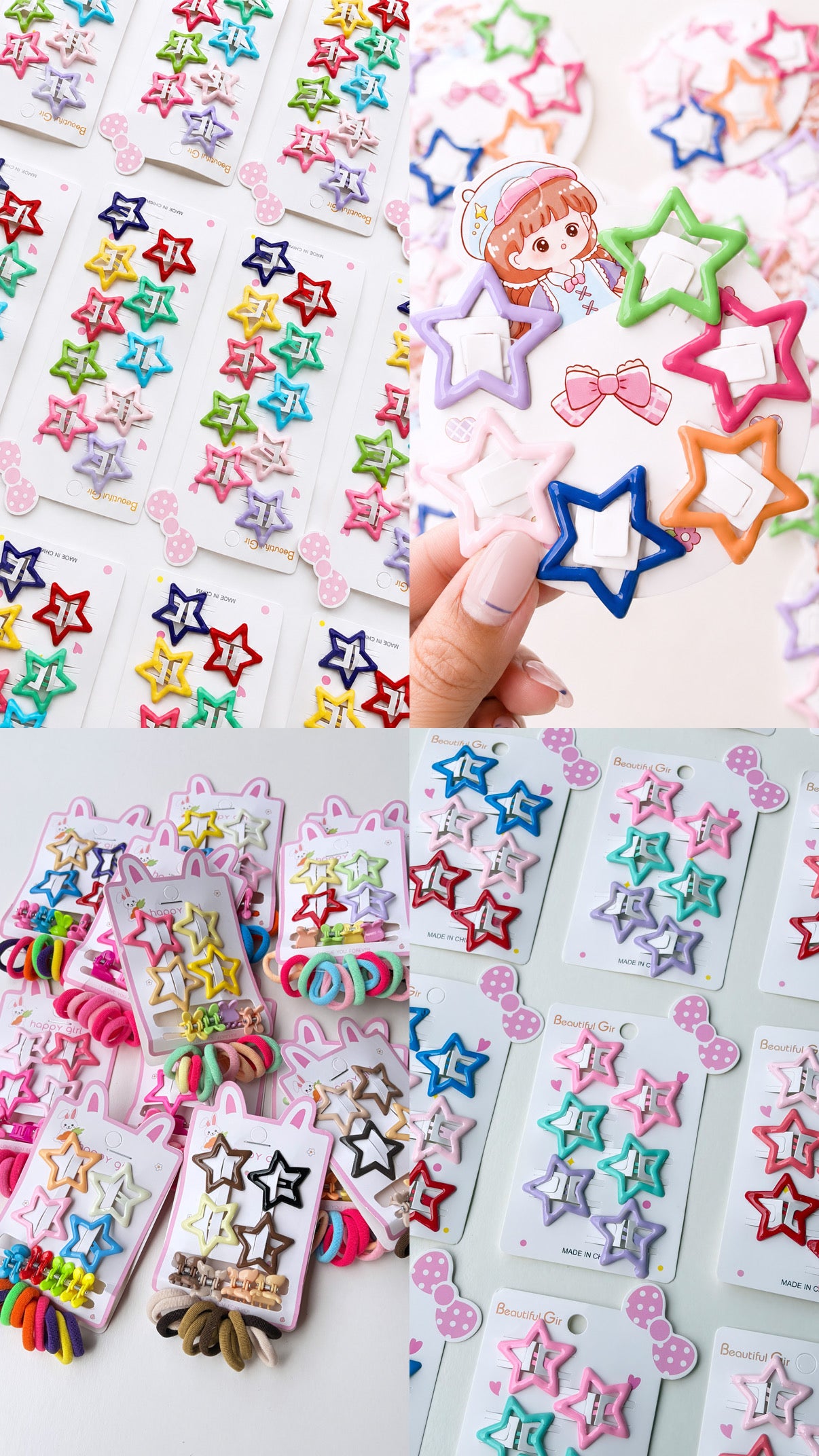 TICTAC-0301 - Tablita de estrellas variadas de colores x12