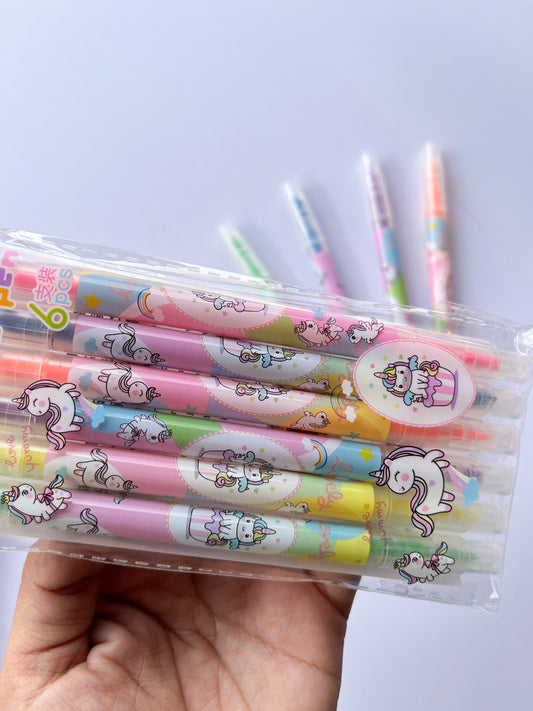 MARCADOR-004 - PACK X 12 RESALTADORES UNICORNIO